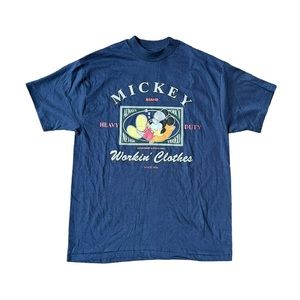Vintage Mickey Mouse Workin' Clothes T-Shirt 2-Sided Single Stitch New Old Stock